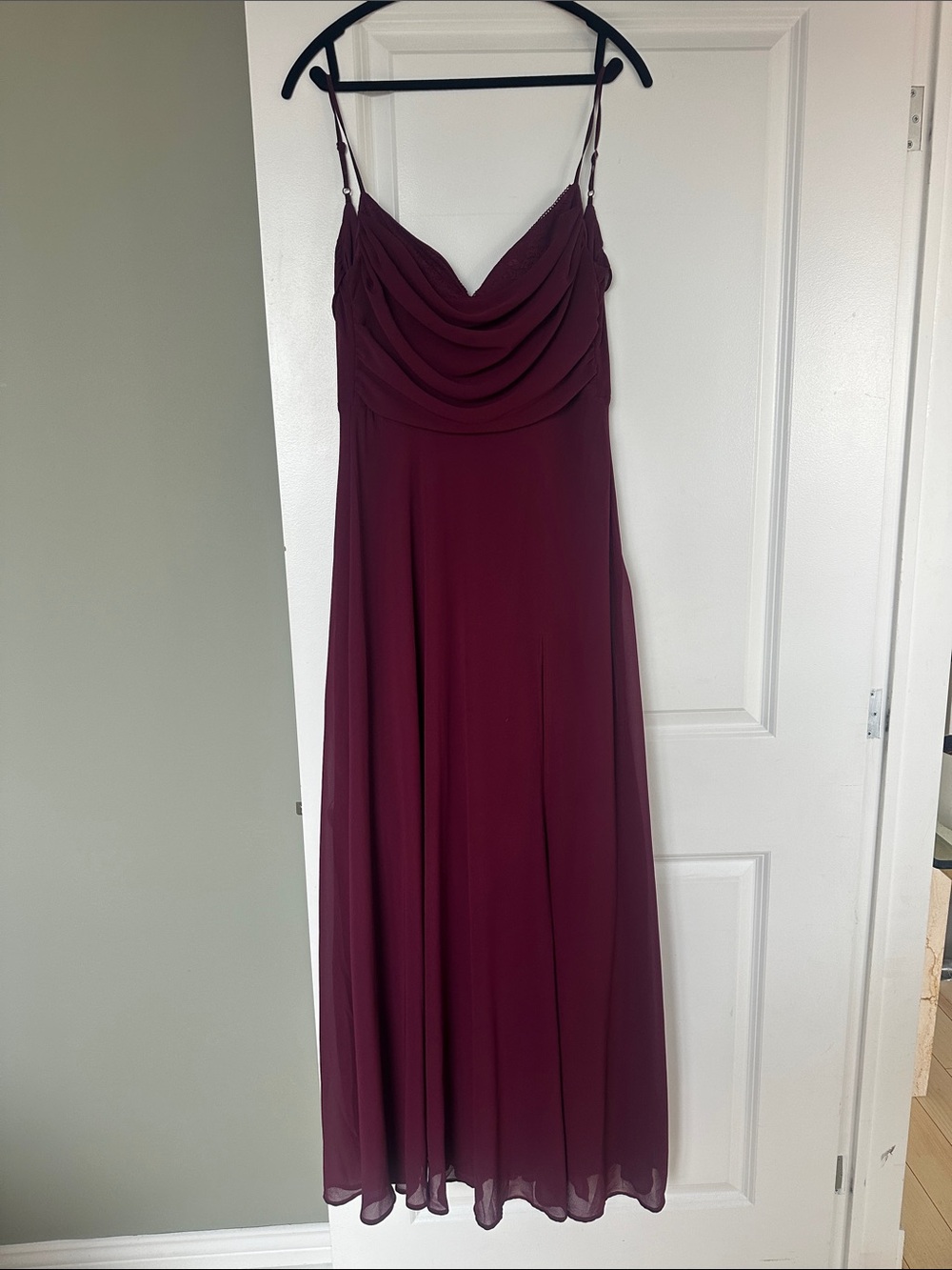 Elegant Wine Red Spaghetti Strap Dress / PERFECT FOR PROM